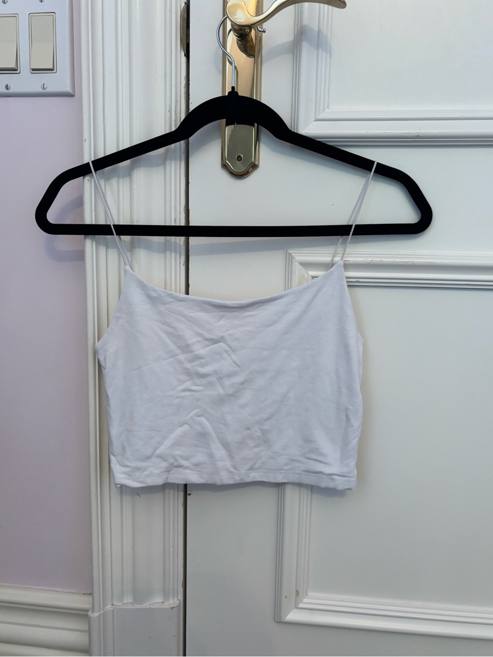 Wilfred White Spaghetti Strap Crop Camisole
